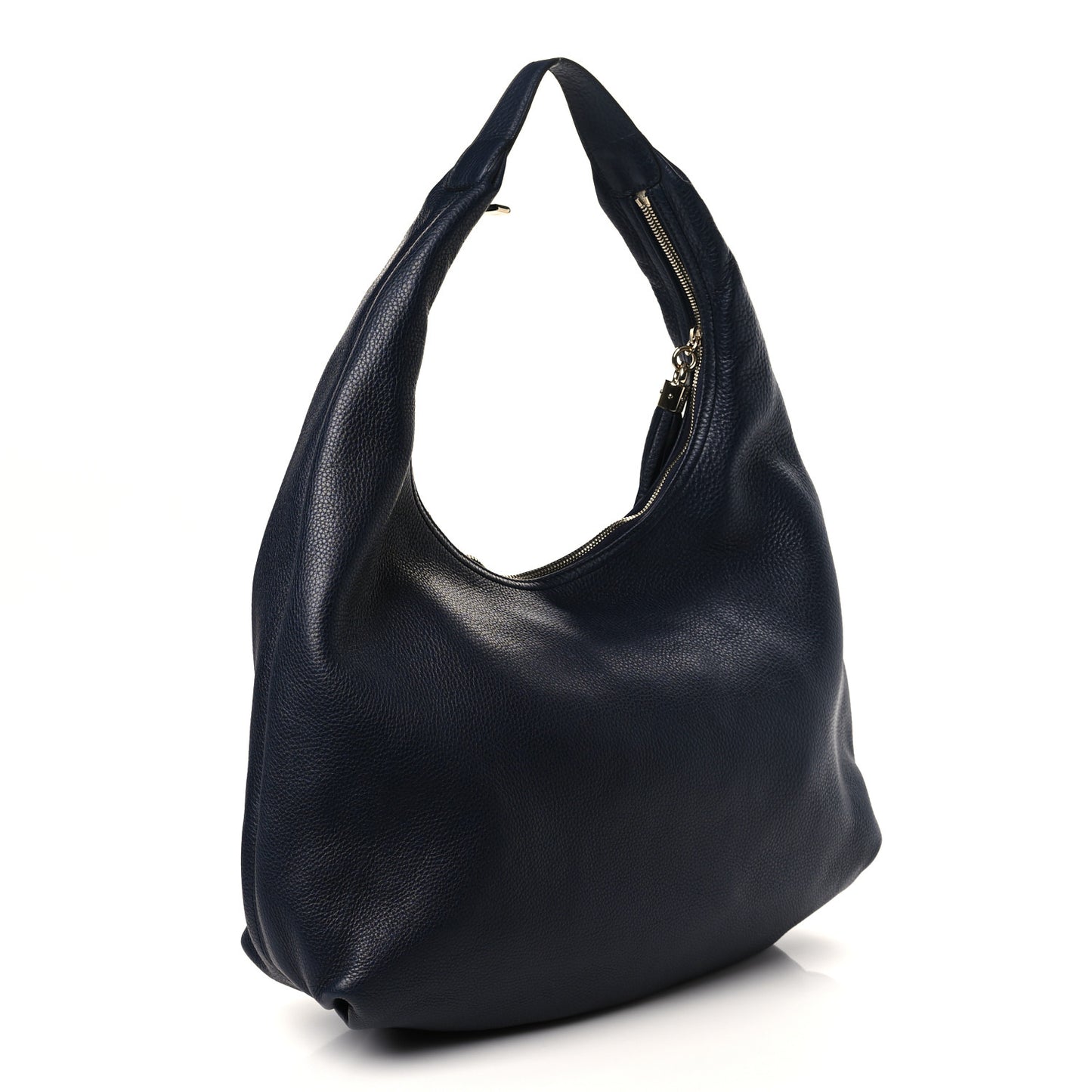 Pebbled Calfskin Large Soho Hobo Dark Blue