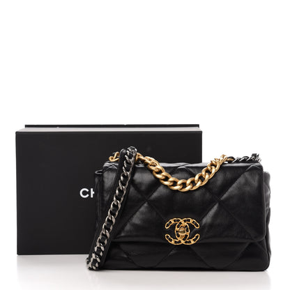 Chanel Lambskin Quilted Medium 19 Flap Black 11 of 11