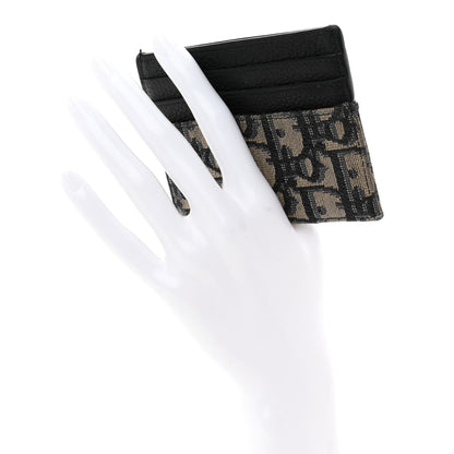 Christian Dior Grained Calfskin Oblique Card Holder Black 2 of 8