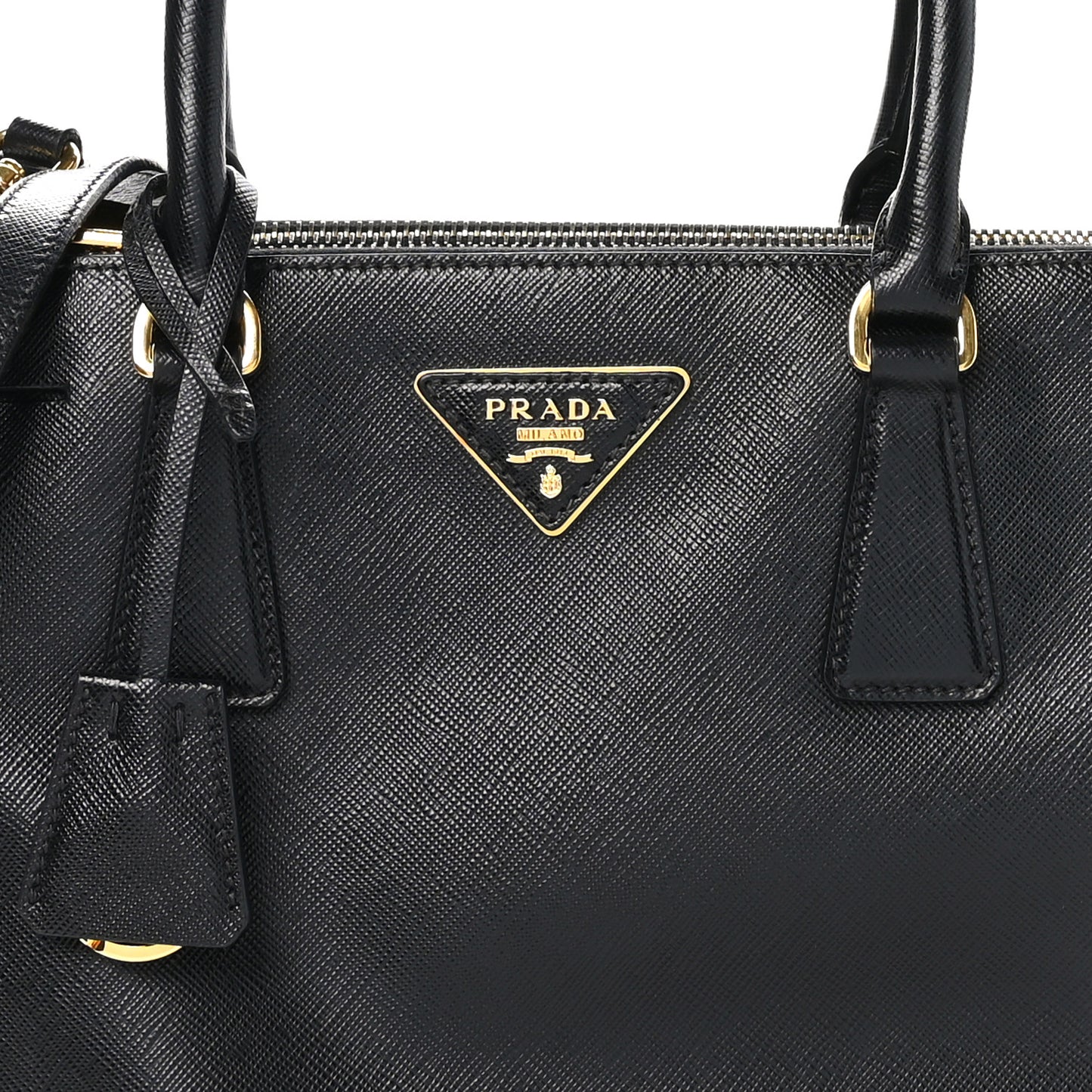 Saffiano Small Galleria Double Zip Tote Black