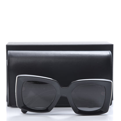 Chanel Acetate Rectangle Sunglasses 5435 Black 8 of 8