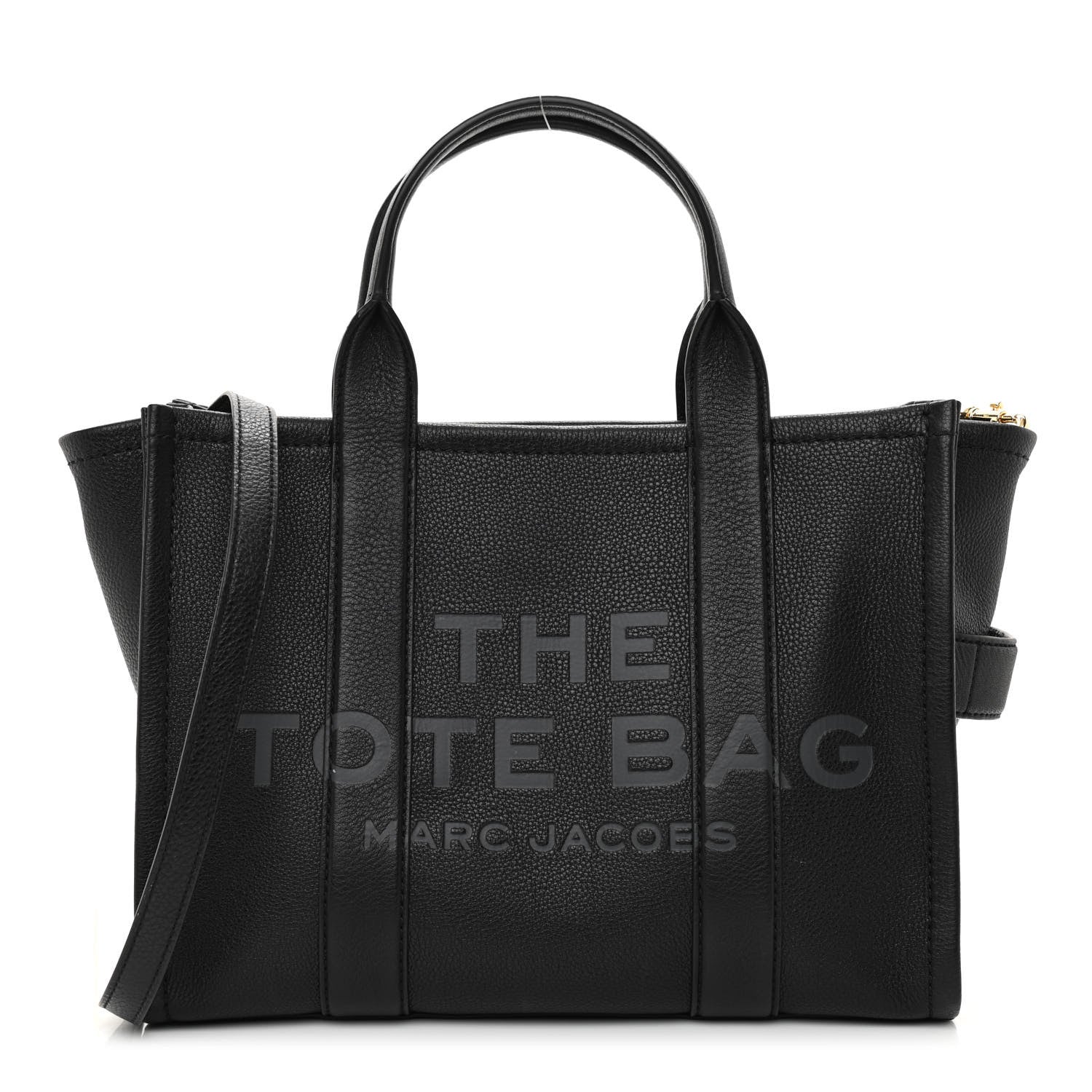 Marc Jacobs Grained Calfskin Medium The Tote Bag Black 1 of 9