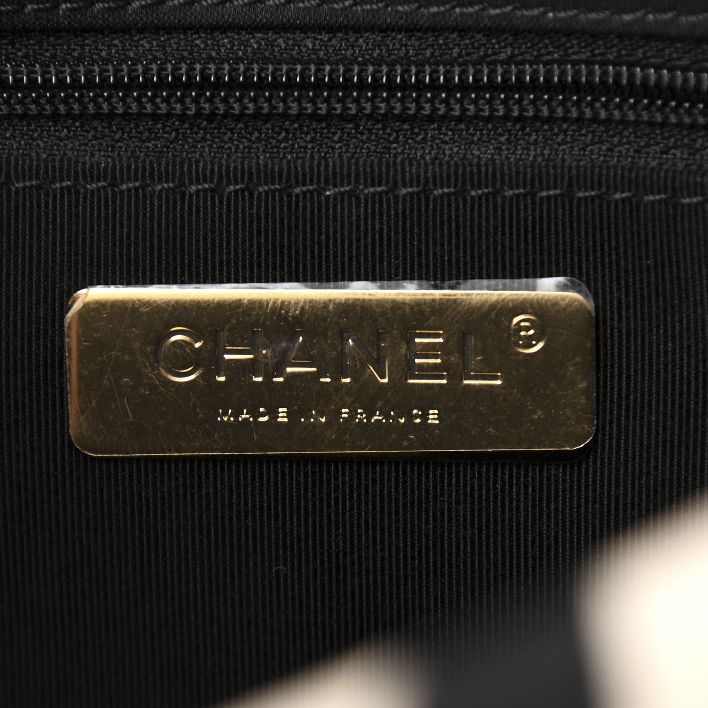 Fabric Printed Medium Chanel 19 Flap Black Ecru
