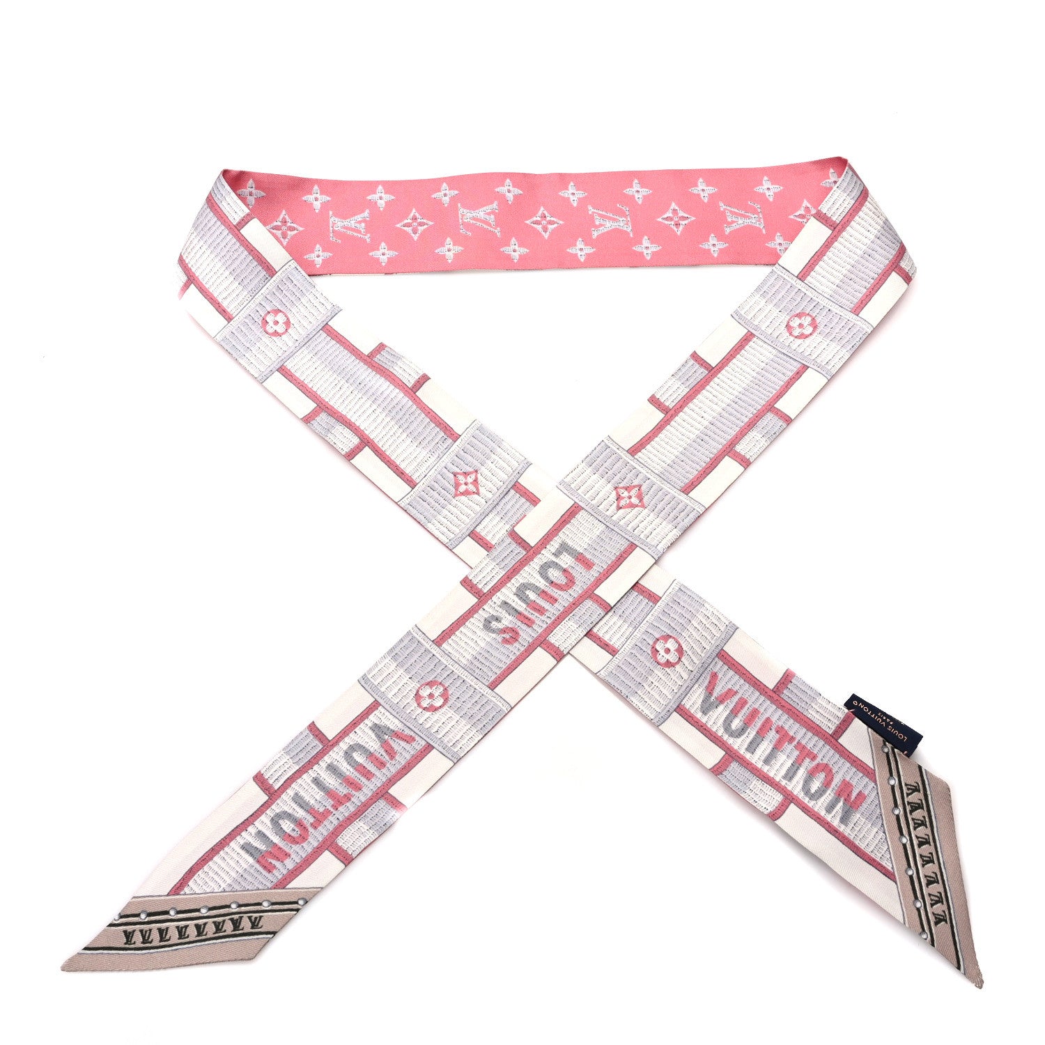 Louis Vuitton Silk Monogram LV Details BB Bandeau Rose 1 of 4