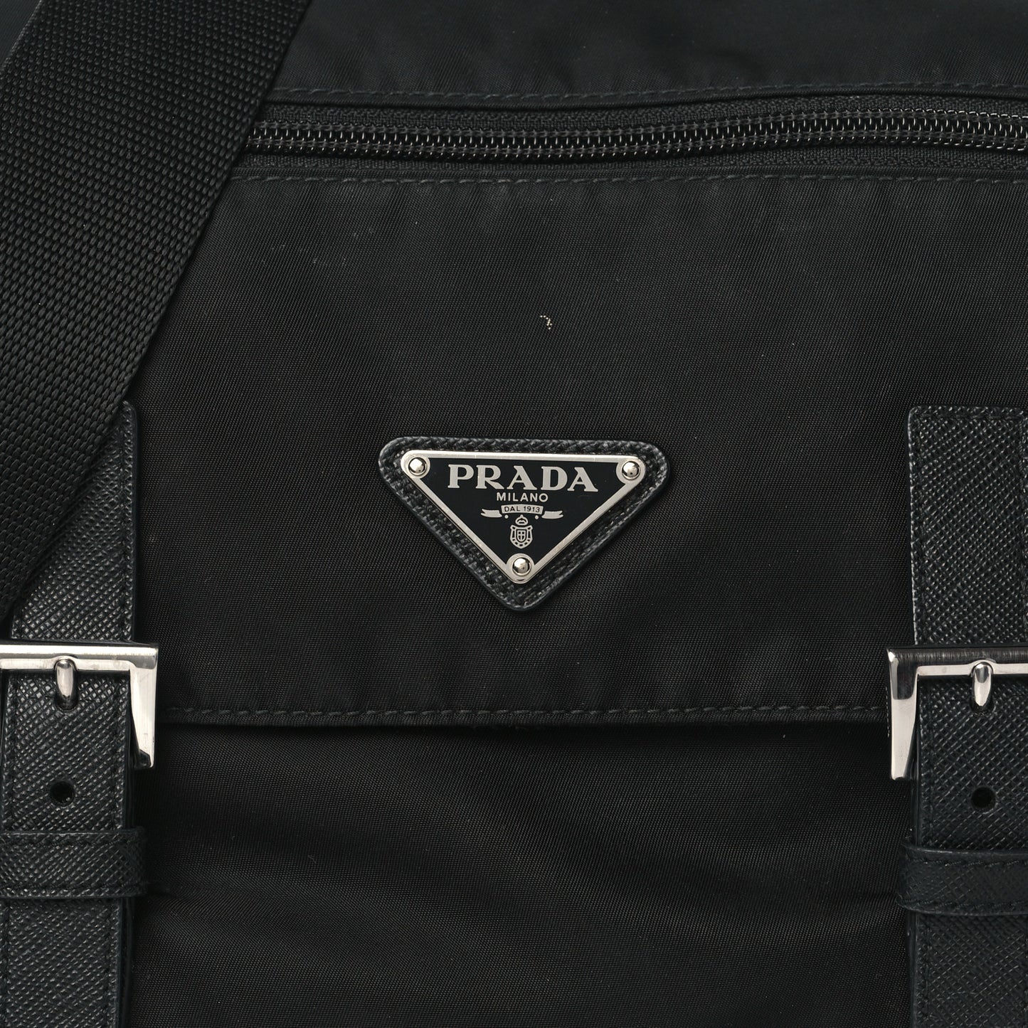 Tessuto Nylon Saffiano Vela Messenger Bag Black
