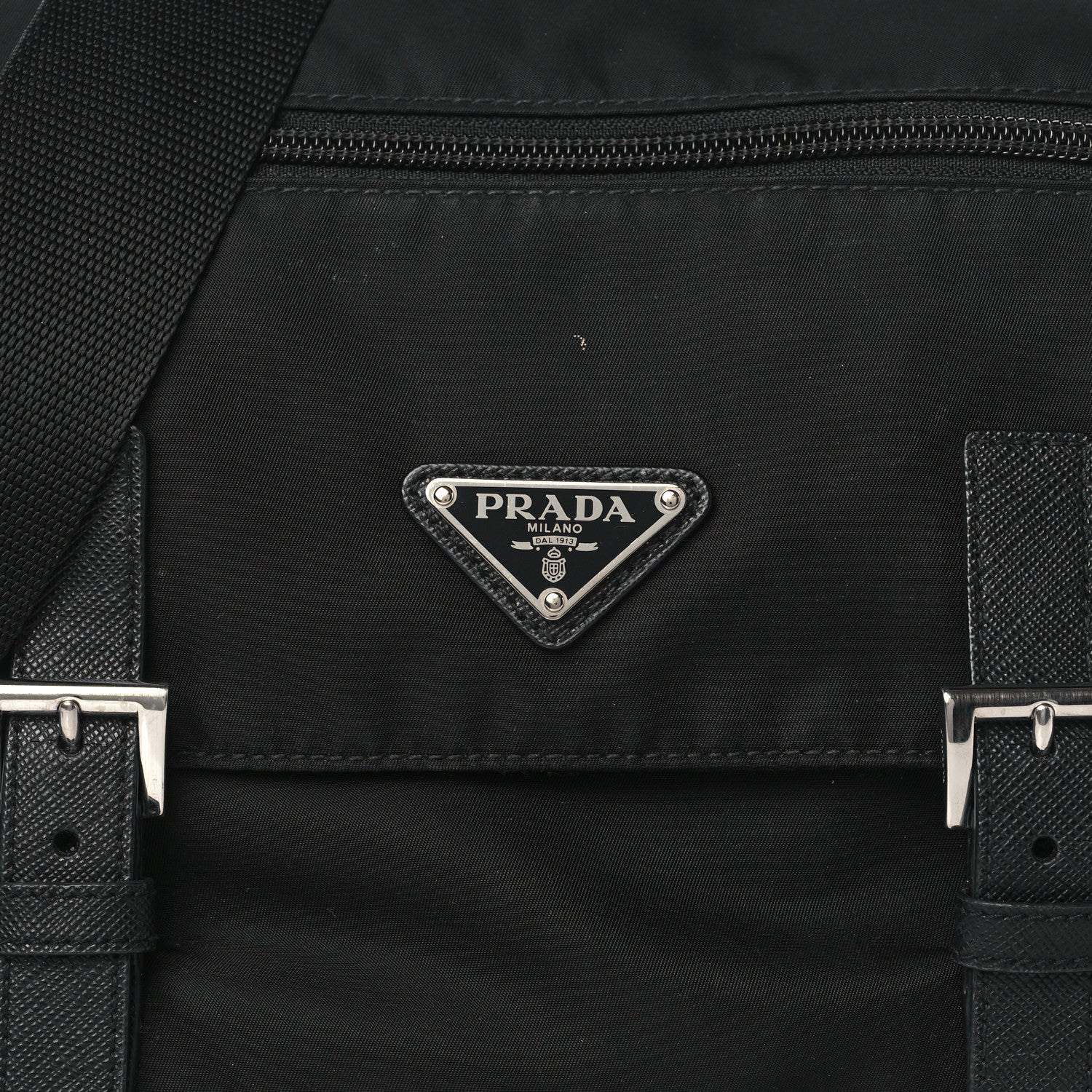 Prada Tessuto Nylon Saffiano Vela Messenger Bag Black 7 of 9