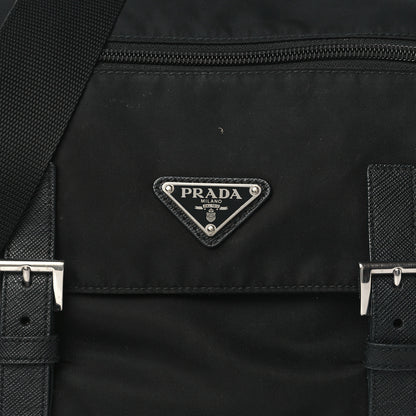 Prada Tessuto Nylon Saffiano Vela Messenger Bag Black 7 of 9
