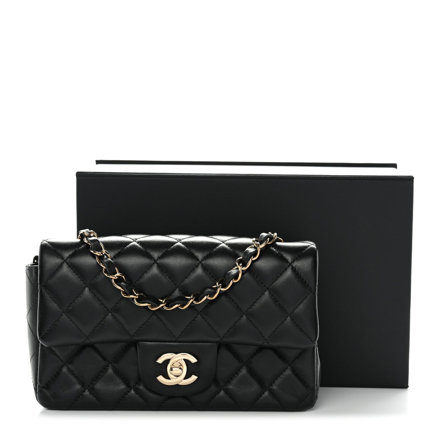 Chanel Lambskin Quilted Mini Rectangular Flap Black 11 of 11