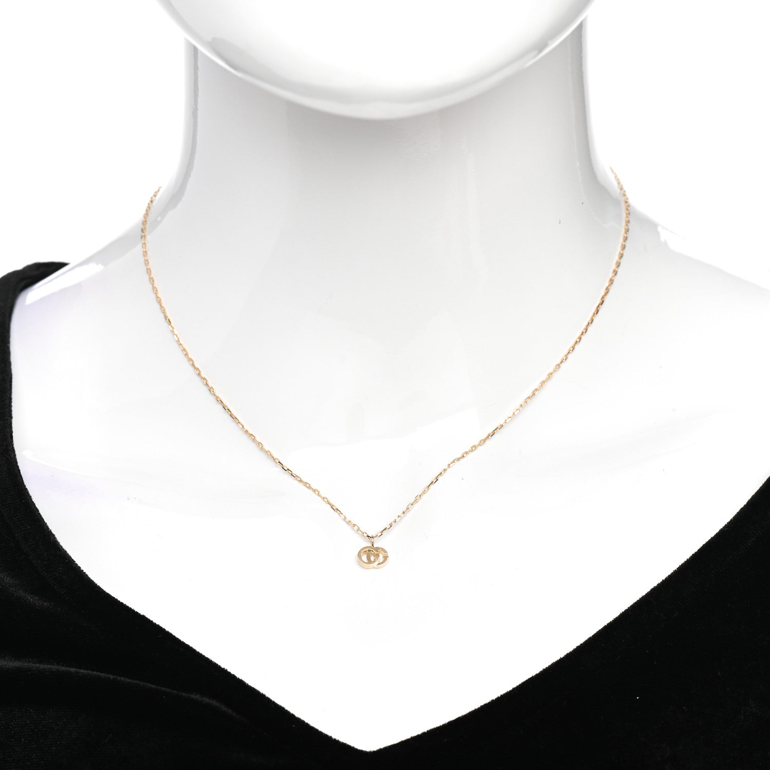 Gucci 18K Yellow Gold Blue Topaz Running G Pendant Necklace 2 of 4