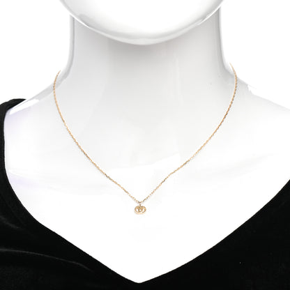 Gucci 18K Yellow Gold Blue Topaz Running G Pendant Necklace 2 of 4