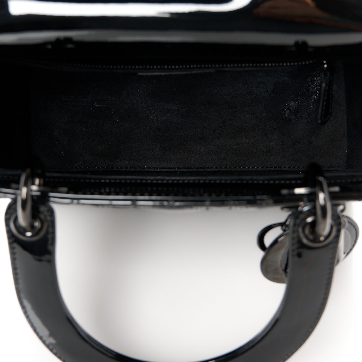 Ultraglossy Patent Cannage Medium Lady Dior Black