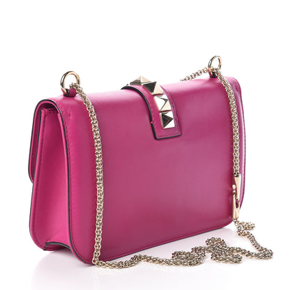 Valentino Garavani Vitello Medium Glam Lock Rockstud Flap Fuxia 3 of 10