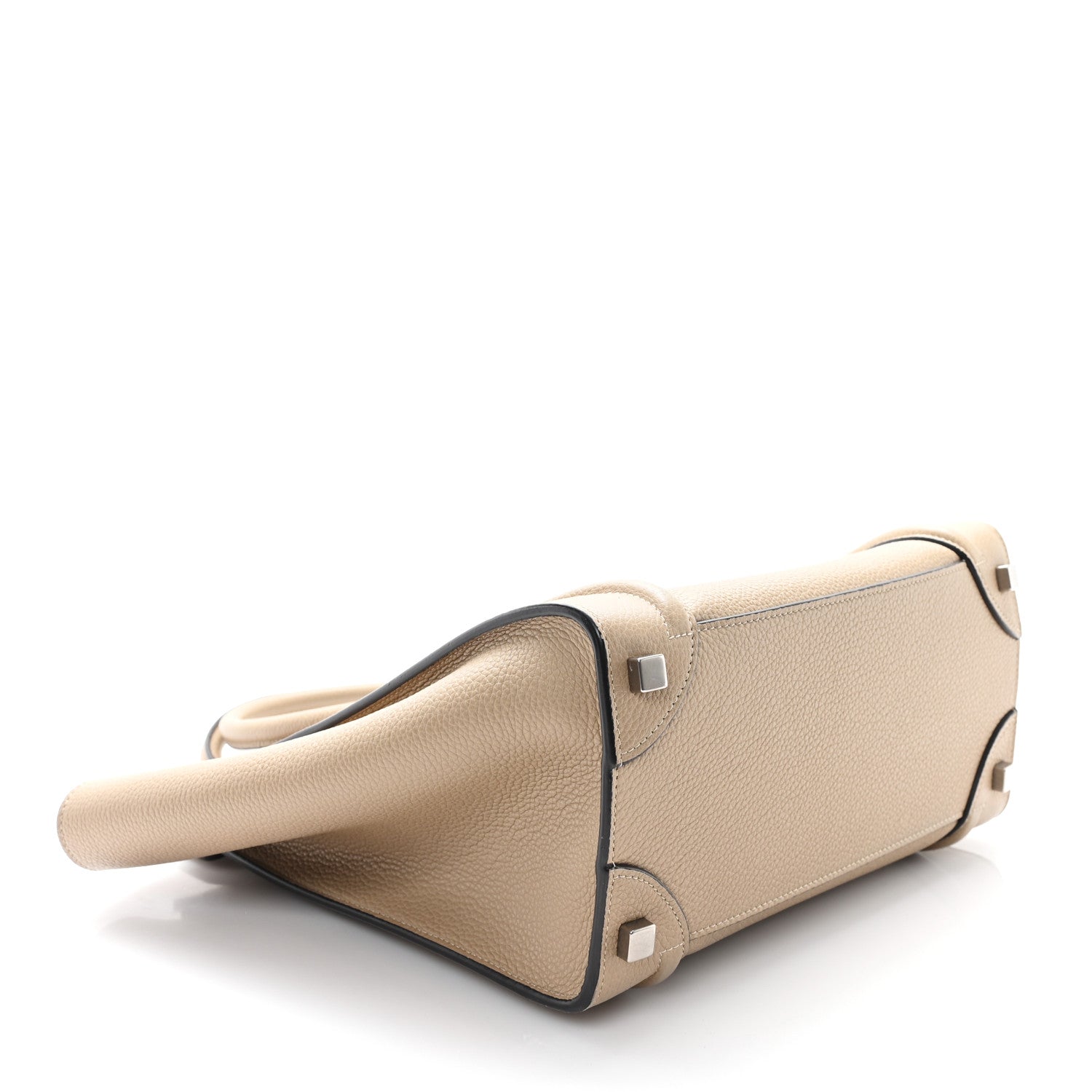 Celine Drummed Calfskin Micro Luggage Dune 4 of 11