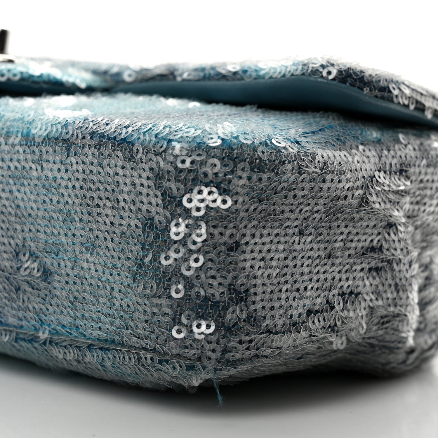 Chanel Sequin Mini Waterfall Flap Light Blue 10 of 13