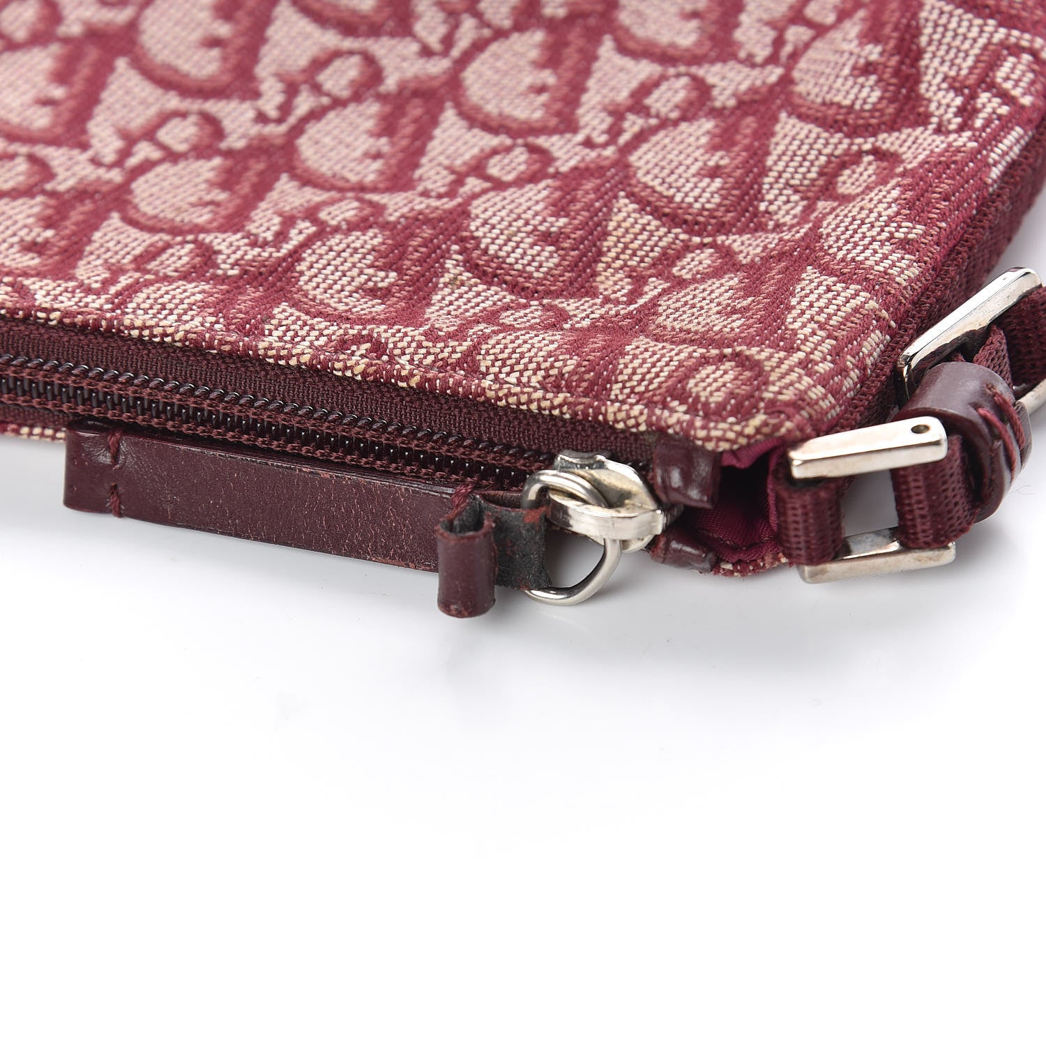 Christian Dior Monogram Shoulder Bag Pochette Burgundy 10 of 11