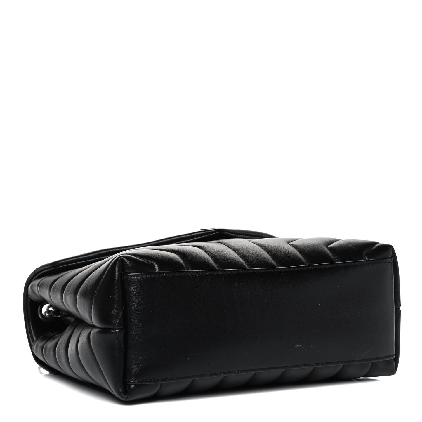 Calfskin Y Quilted Monogram Small Loulou Chain Satchel Black