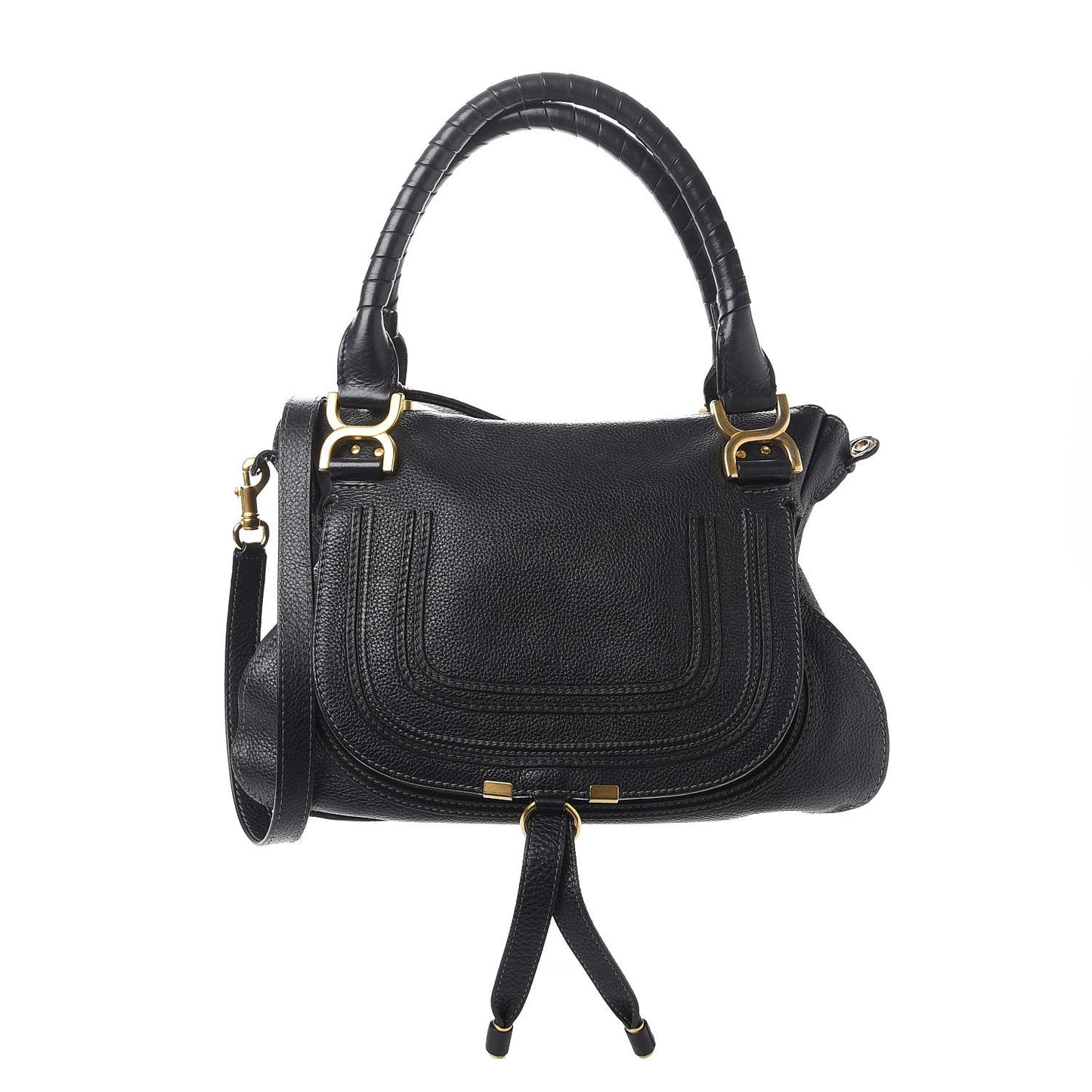 Calfskin Medium Marcie Satchel Black