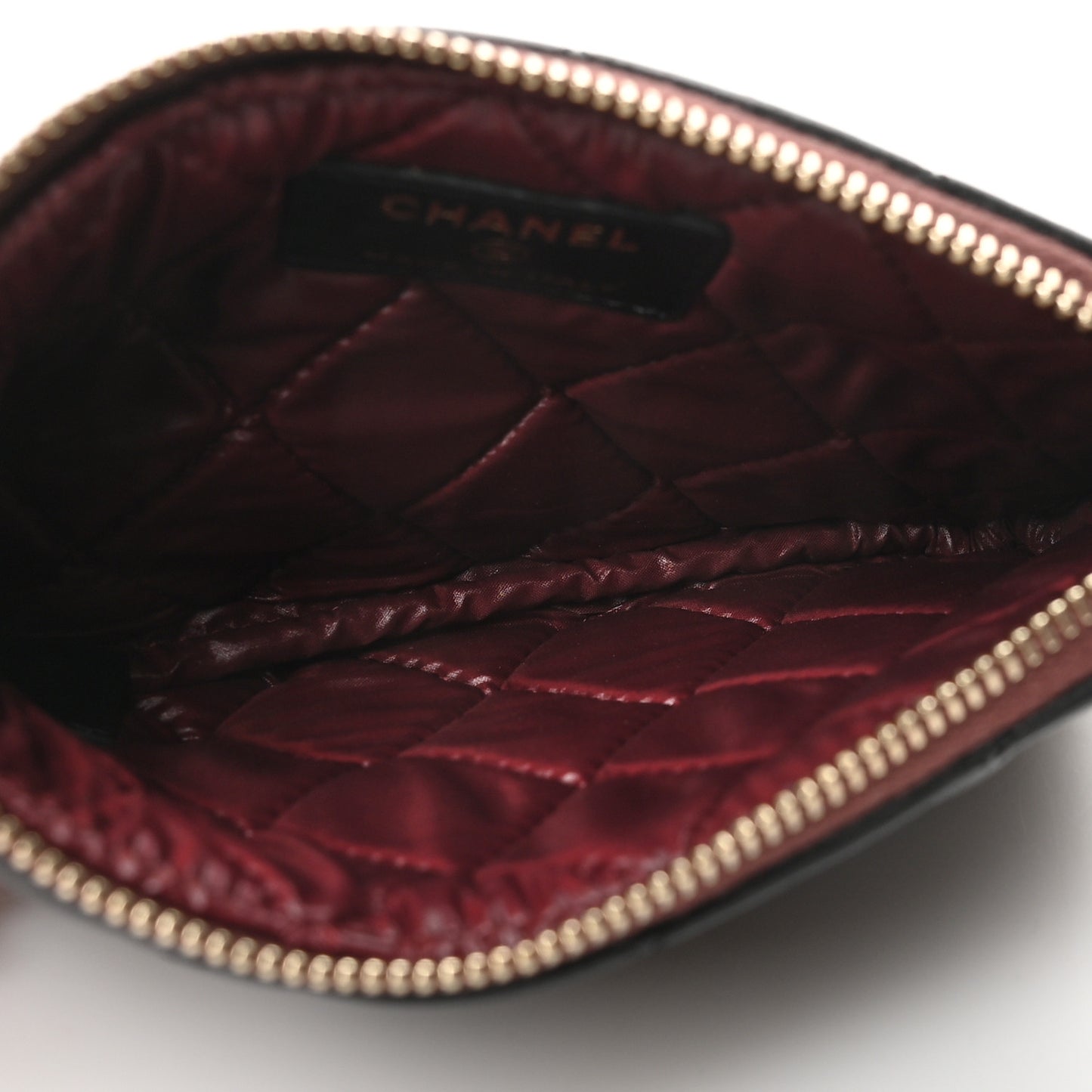 Lambskin Quilted Small Cosmetic Case Black