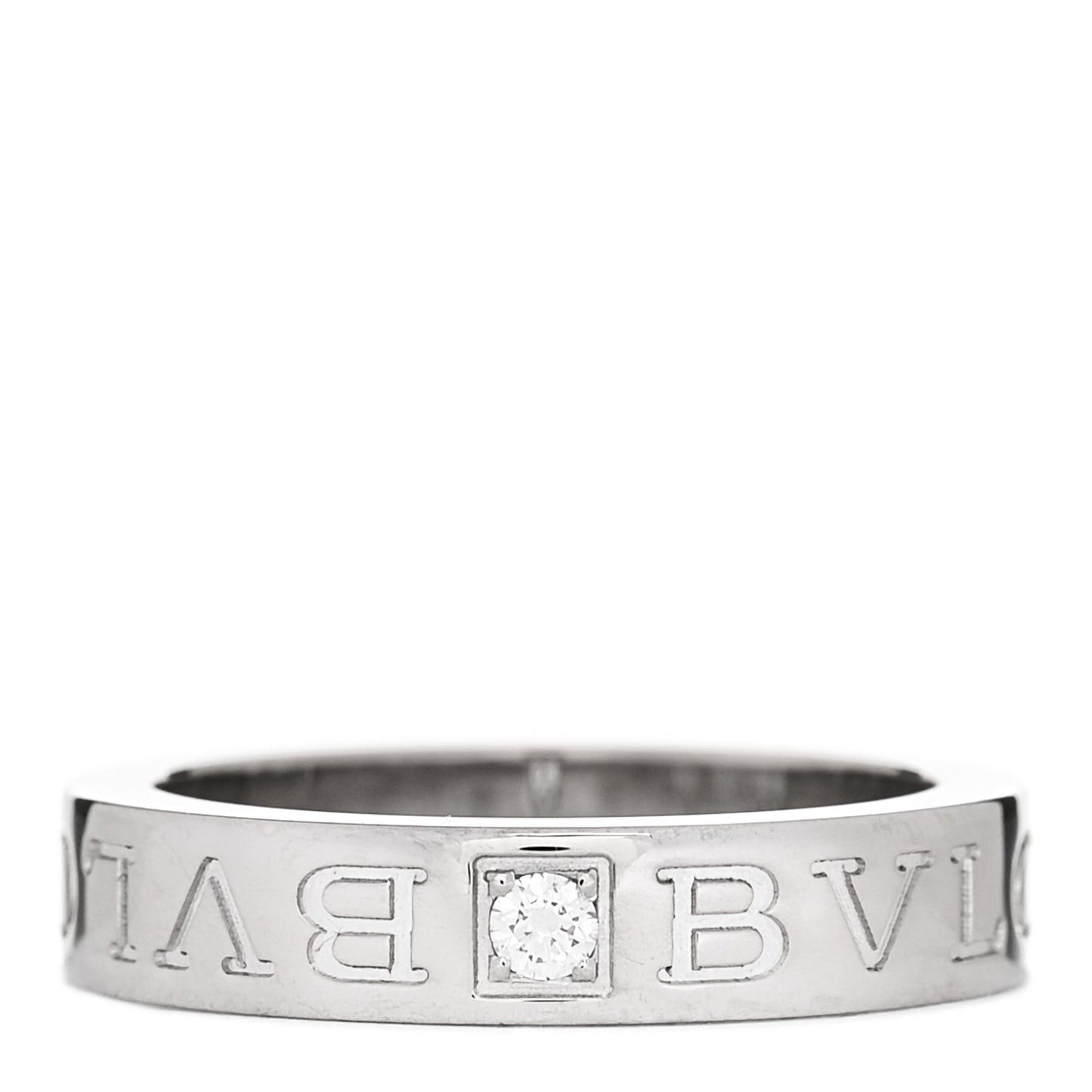 18K White Gold Diamond B.Zero1 Essential Band Ring 50 5.5