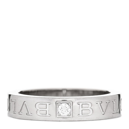 Bulgari 18K White Gold Diamond B.Zero1 Essential Band Ring 50 5.5 1 of 5