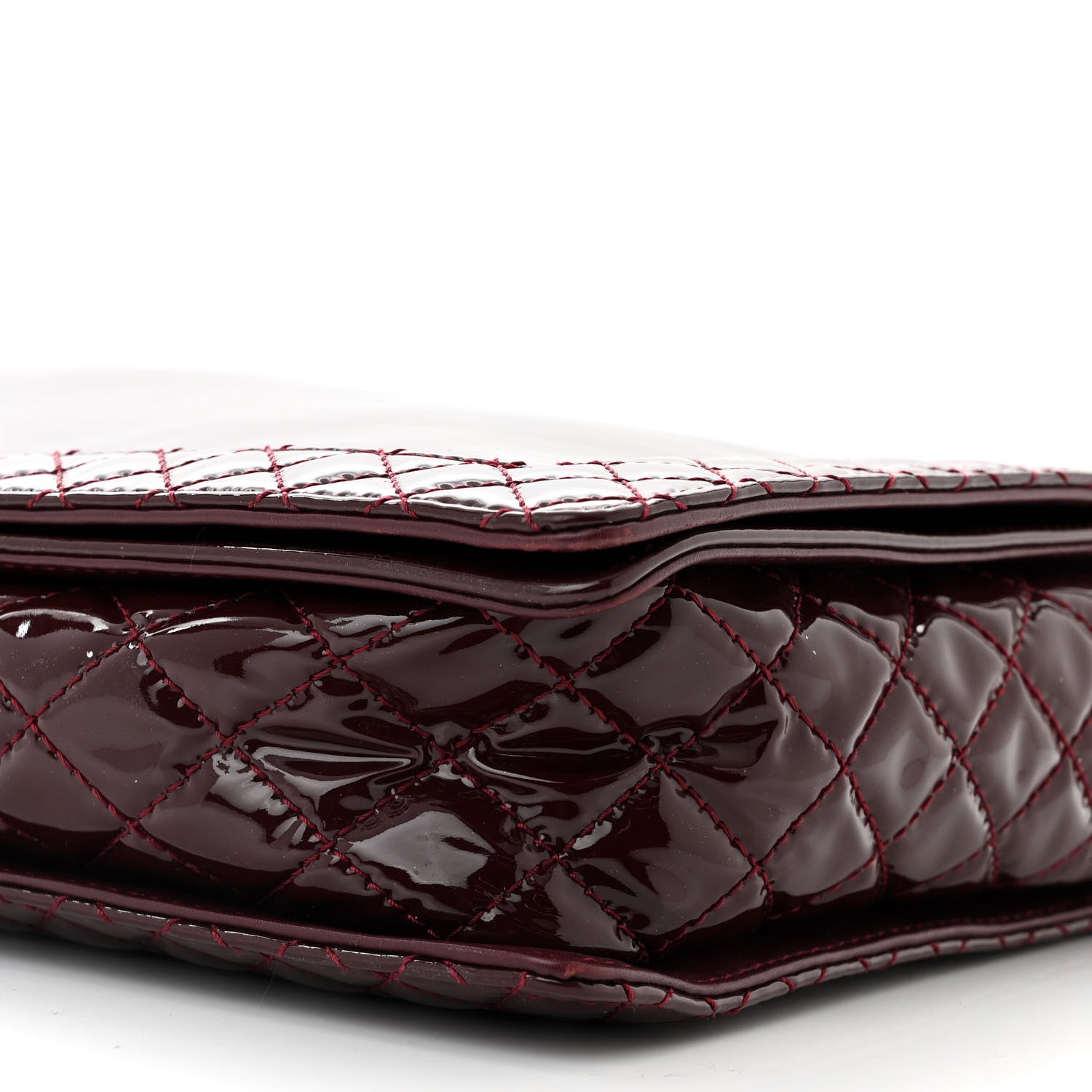 Chanel Patent Large Boy Reverso Flap Burgundy 10 of 14