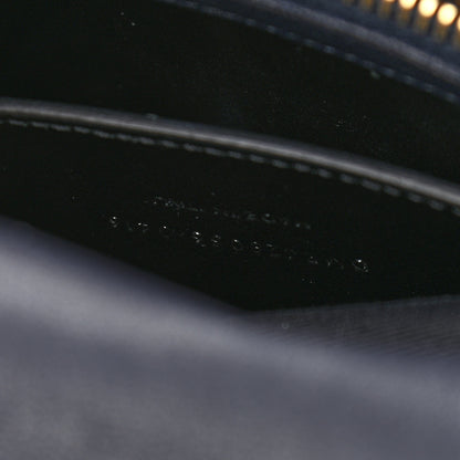 Saint Laurent Lambskin Matelasse Chevron Monogram Medium College Bag Deep Marine 8 of 16