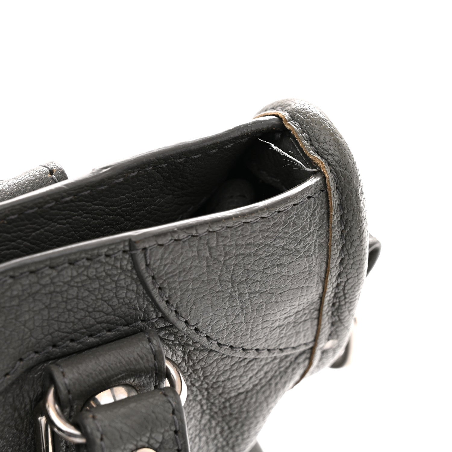 Balenciaga Chevre Silver Metallic Edge Hardware Mini City Bleu Acier 13 of 13