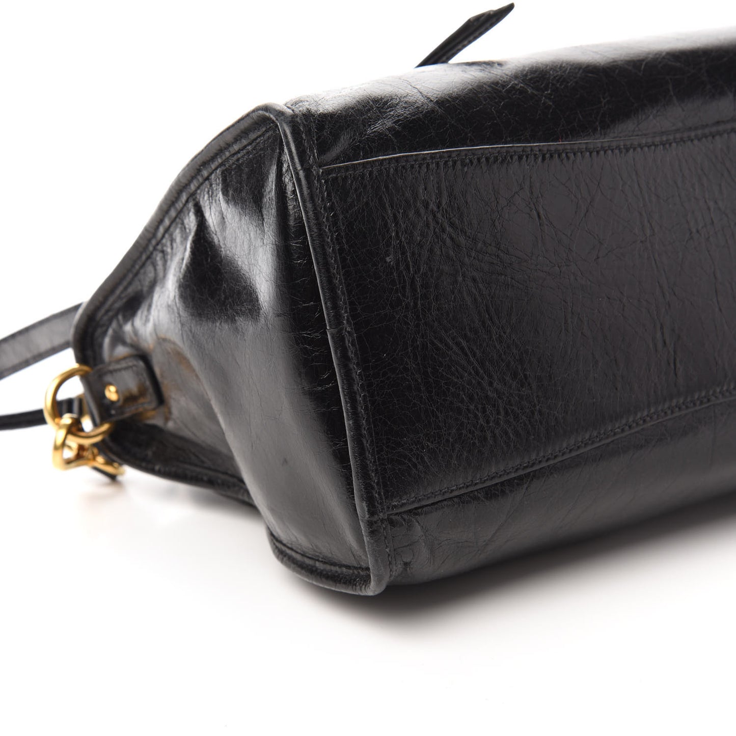 Vitello Shine Zip Tote Black