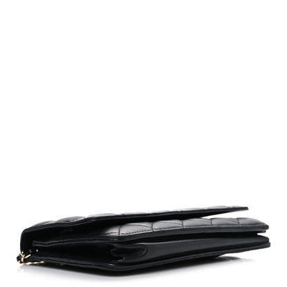 Chanel Lambskin Quilted Wallet On Chain WOC Black 4 of 11