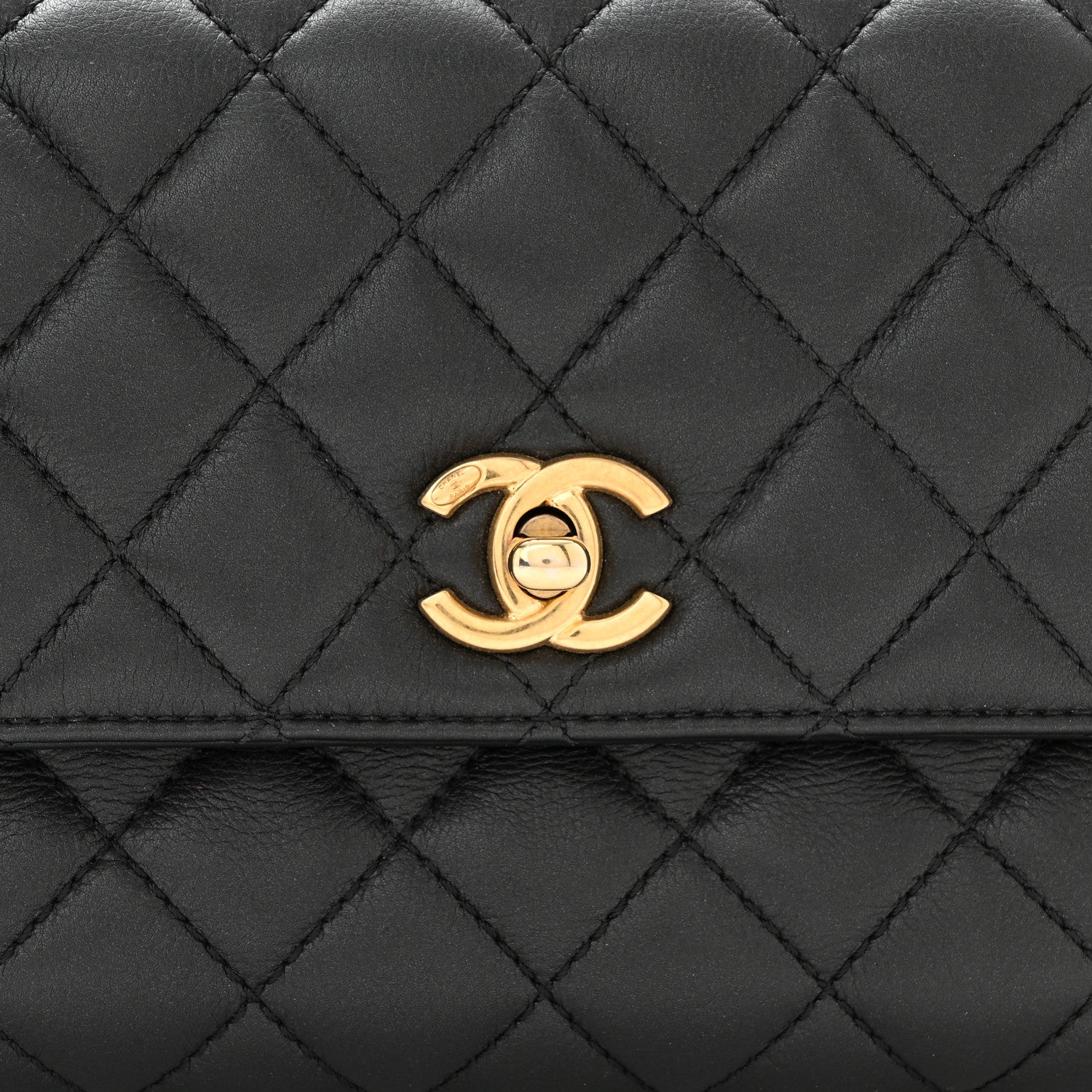 Chanel Calfskin Strass Quilted Mini Coco Handle Flap Black 7 of 9