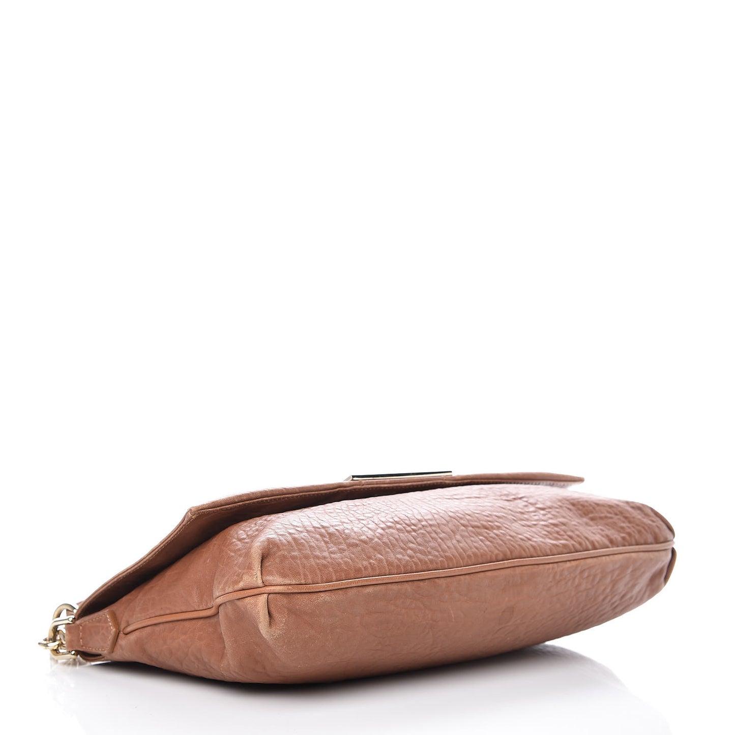Crinkled Lambskin Colorblock Large Mia Shoulder Flap Camel Osso Naturale