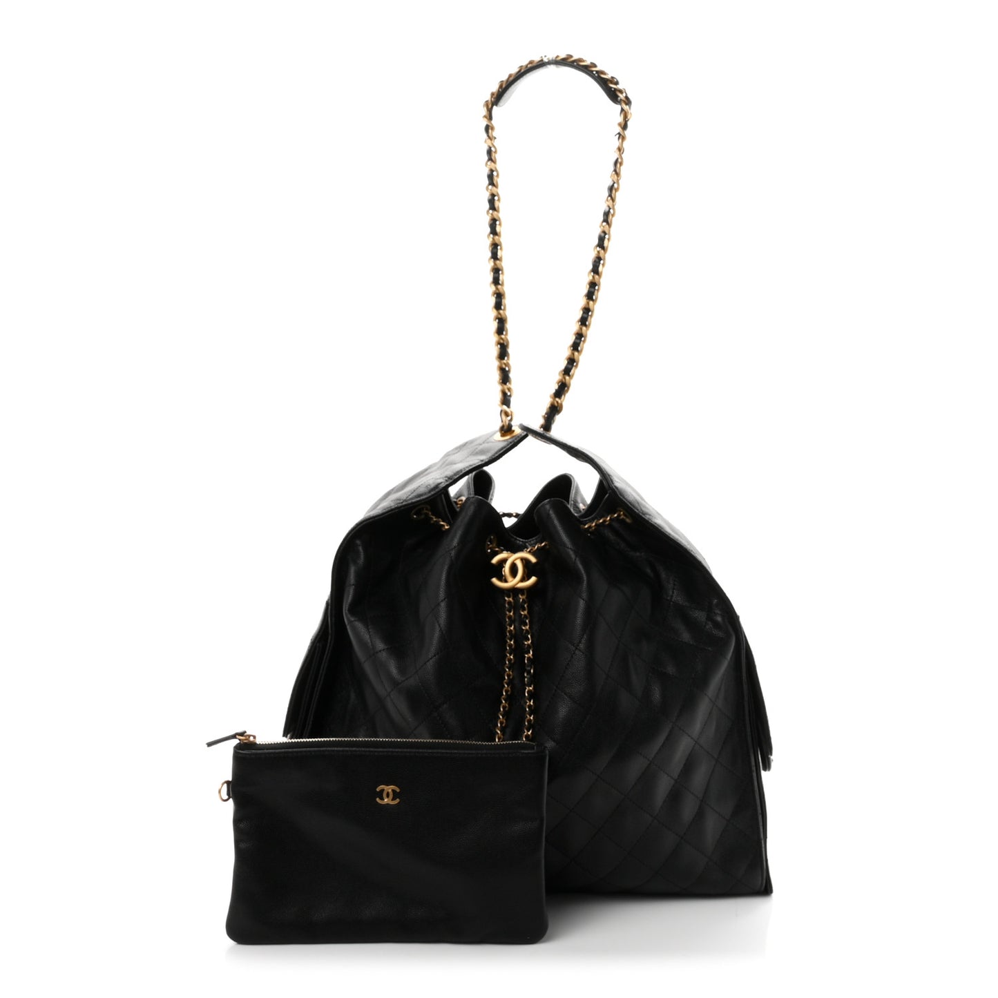 Caviar Quilted Large Chanel 25 Handbag Black