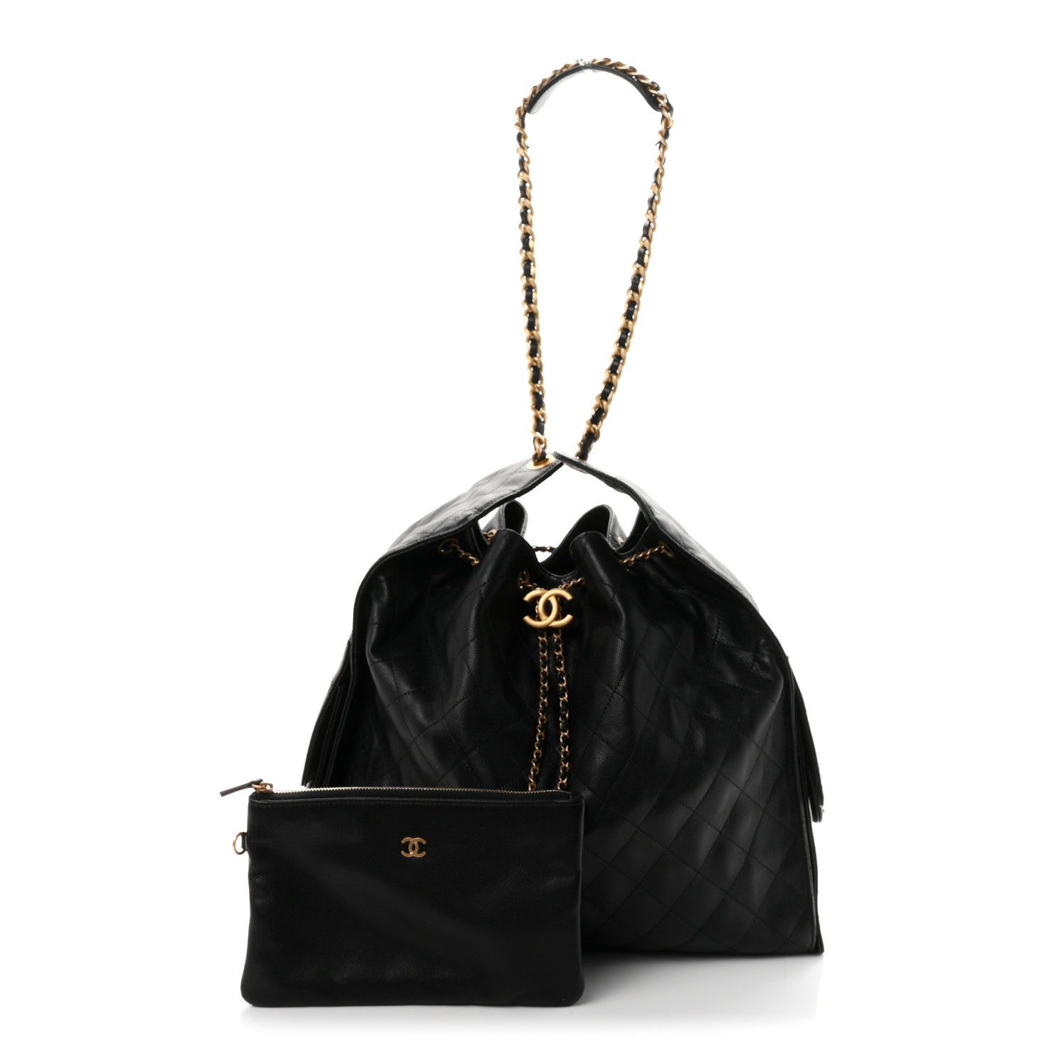 Chanel Caviar Quilted Large Chanel 25 Handbag Black 2 of 10