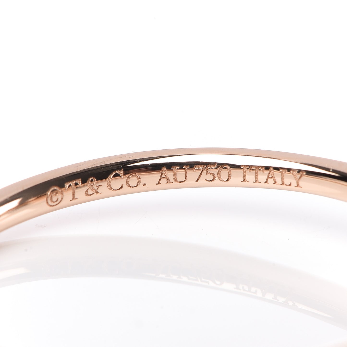 18K Rose Gold Diamond T Wire Ring 60 9.25