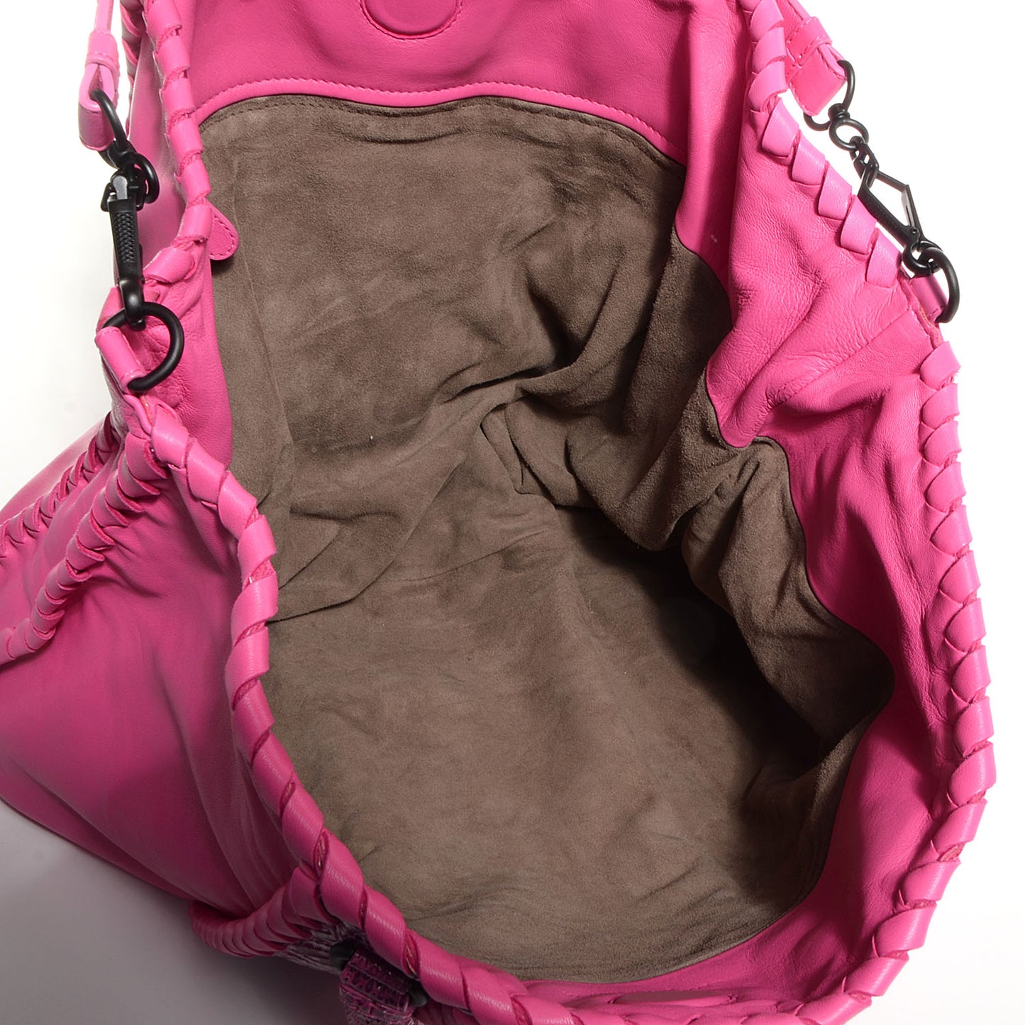 Nappa Intrecciato Ayers Convertible Tote Shocking Pink