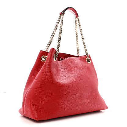 Gucci Cellarius Calfskin Medium Soho Chain Shoulder Bag Vibrant Red 3 of 13