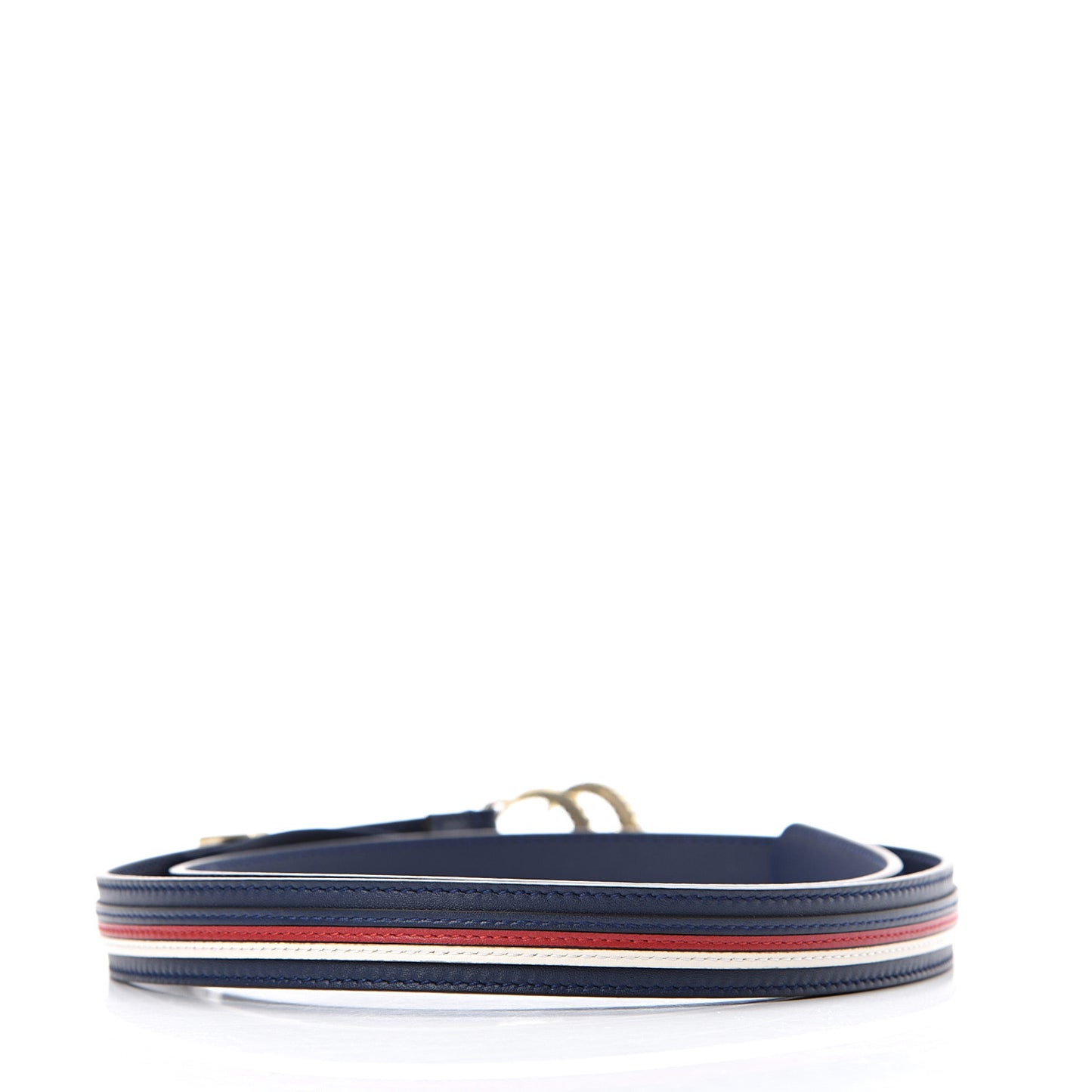 Calfskin Sylvie Stripe Torchon Double G 20mm Belt 85 34 Maritime Hibiscus Red Mystic White