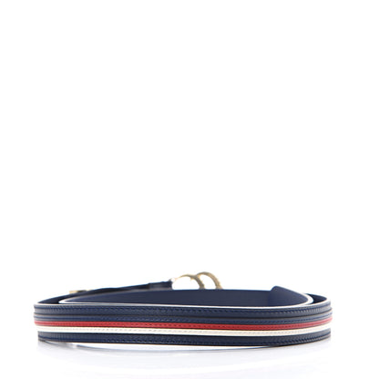 Gucci Calfskin Sylvie Stripe Torchon Double G 20mm Belt 85 34 Maritime Hibiscus Red Mystic White 2 of 7
