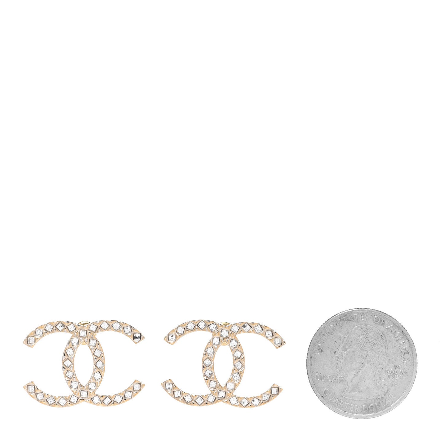Baguette Crystal High Society CC Earrings Gold