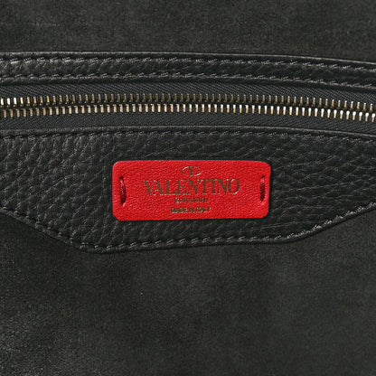 Valentino Garavani Grained Calfskin Rockstud Shoulder Tote Black 6 of 8