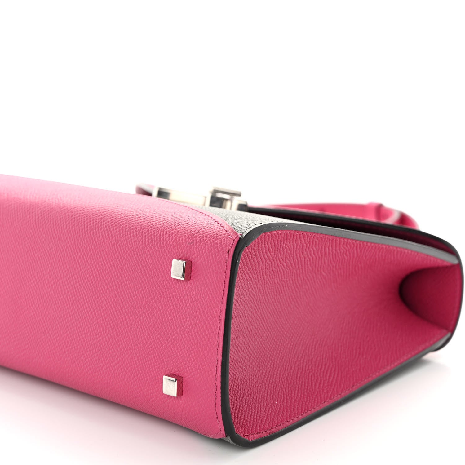 Moynat Carat Calfskin Bicolor Gabrielle PM Fuchsia Tourterelle 9 of 10