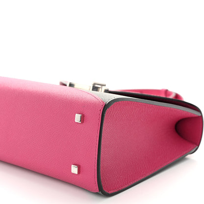 Moynat Carat Calfskin Bicolor Gabrielle PM Fuchsia Tourterelle 9 of 10