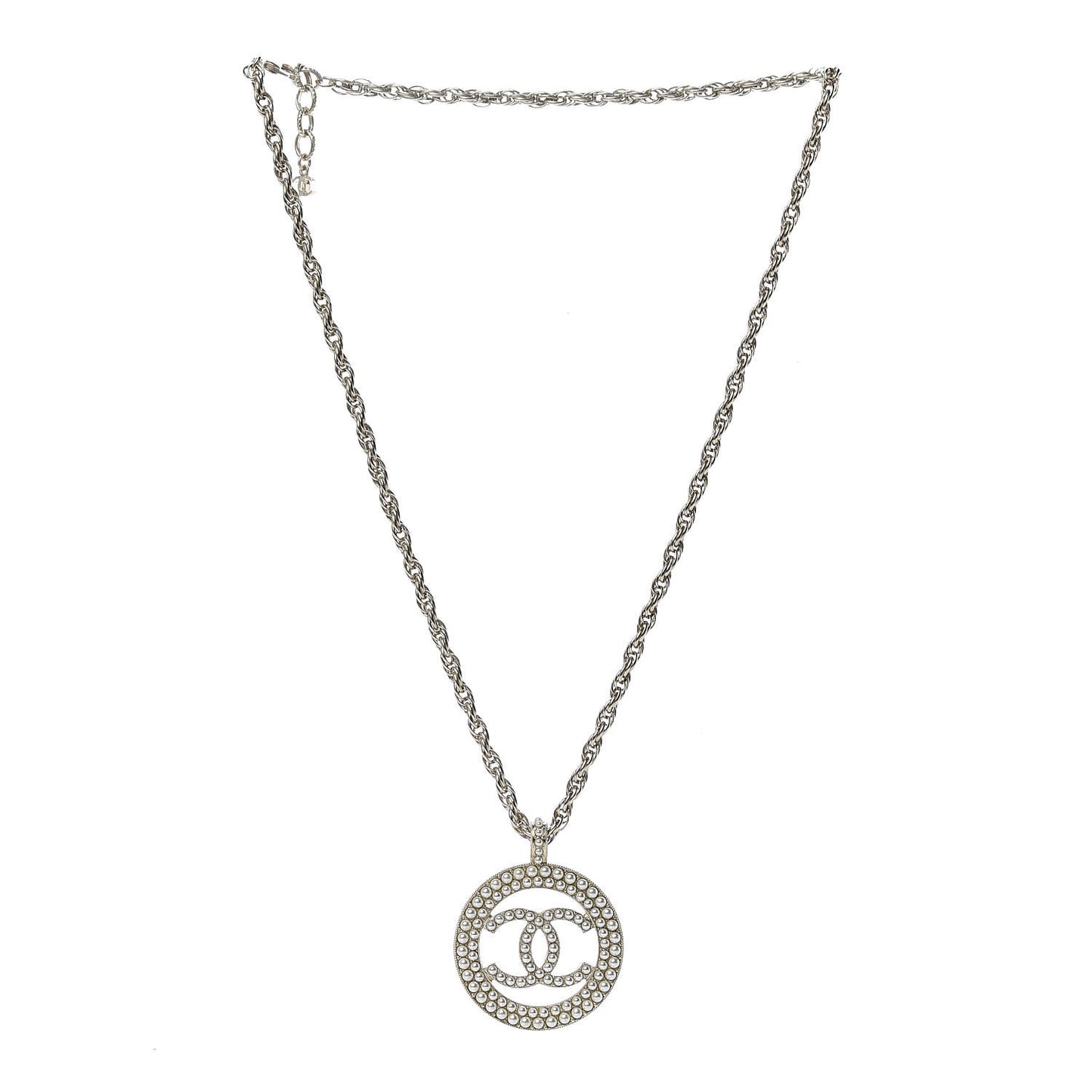 Pearl CC Medallion Necklace Gold