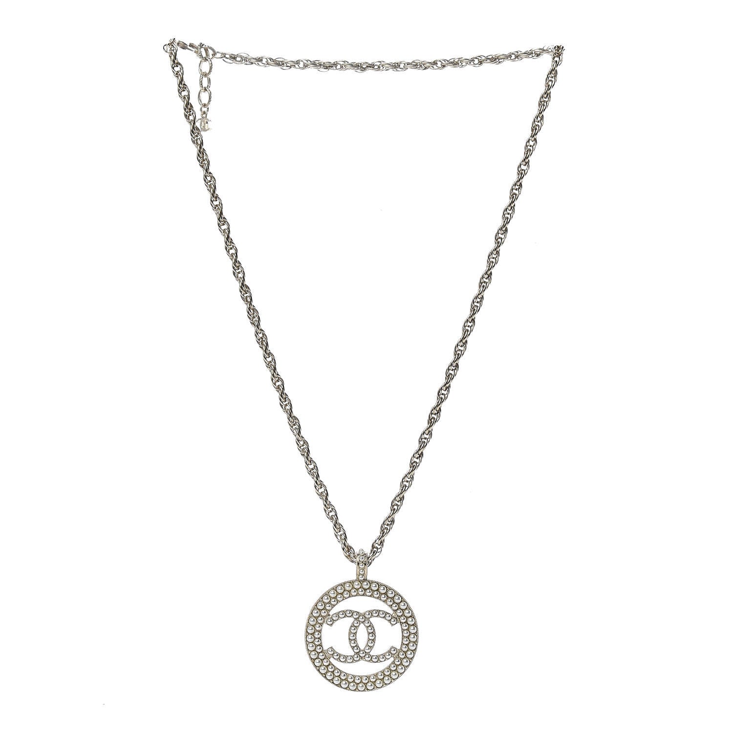 Chanel Pearl CC Medallion Necklace Gold 3 of 6