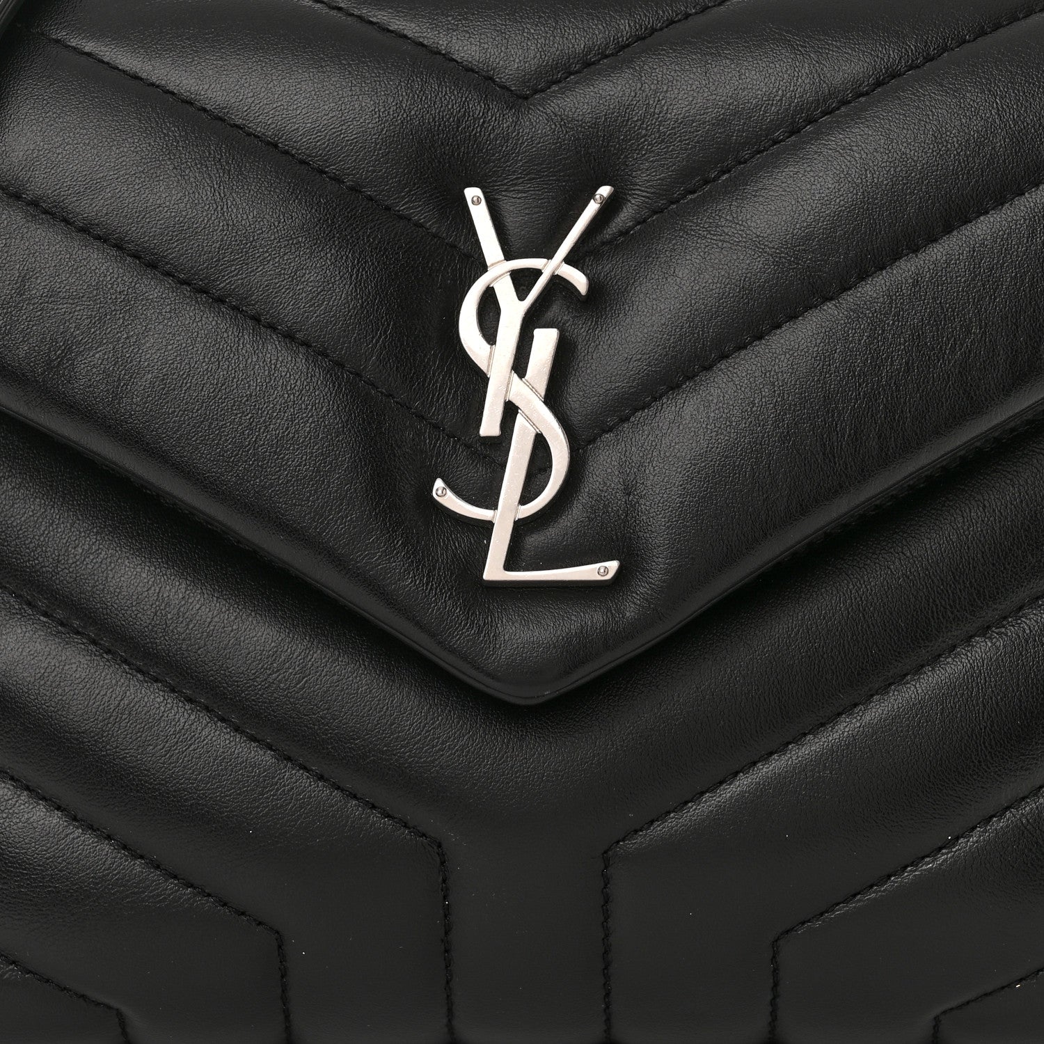 Saint Laurent Calfskin Y Quilted Monogram Small Loulou Chain Satchel Black 8 of 11