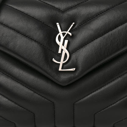 Saint Laurent Calfskin Y Quilted Monogram Small Loulou Chain Satchel Black 8 of 11