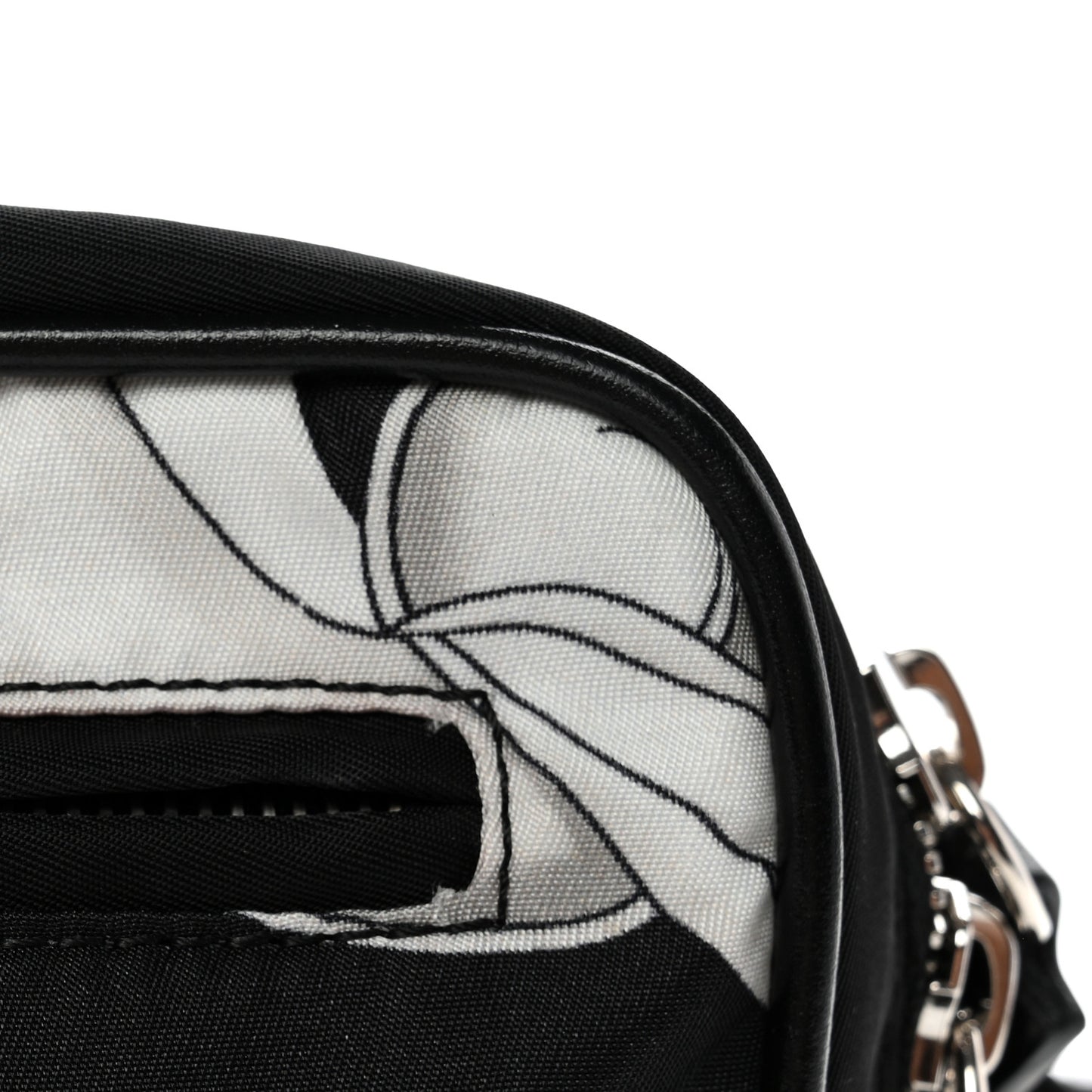 Nylon Baroque Medusa Belt Bag Black White