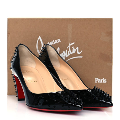 Christian Louboutin Patent Goldopump Spikes 70 Pumps 41 Black 9 of 9