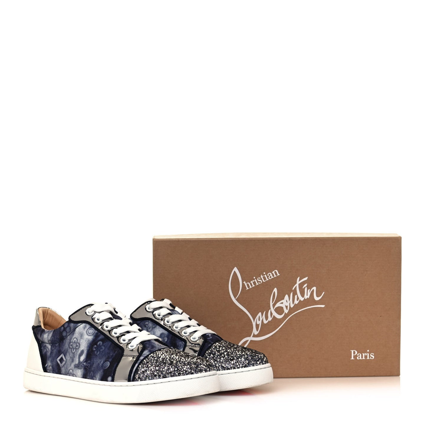 Calfskin Cotton Vieira Strass Womens Orlato Flat Sneakers 40 Multicolor