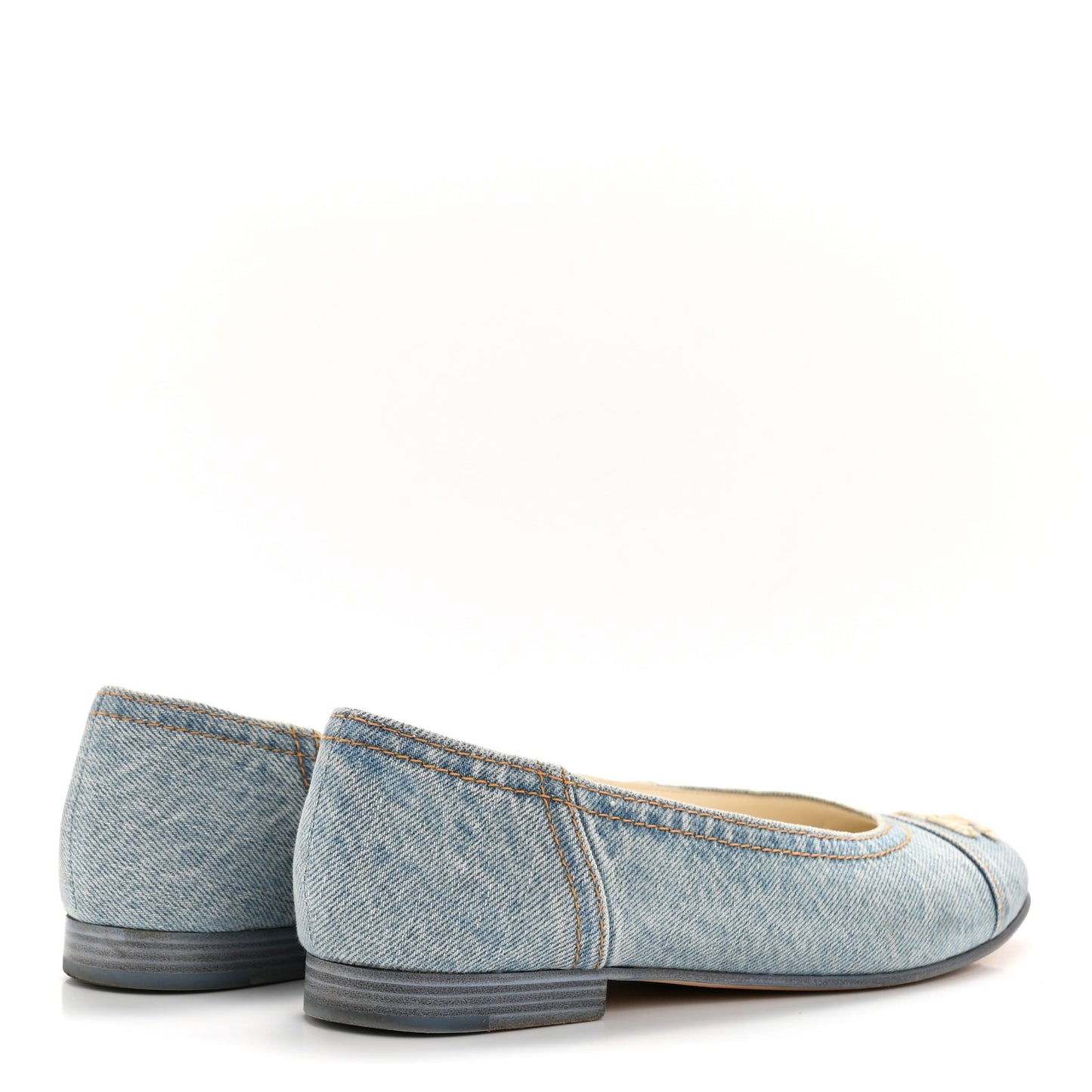 Denim CC Cap Toe Ballerina Flats 37.5 Light Blue
